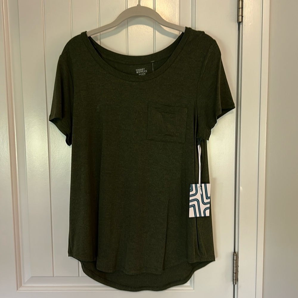 NWT Market & Spruce Olive Tee Size L